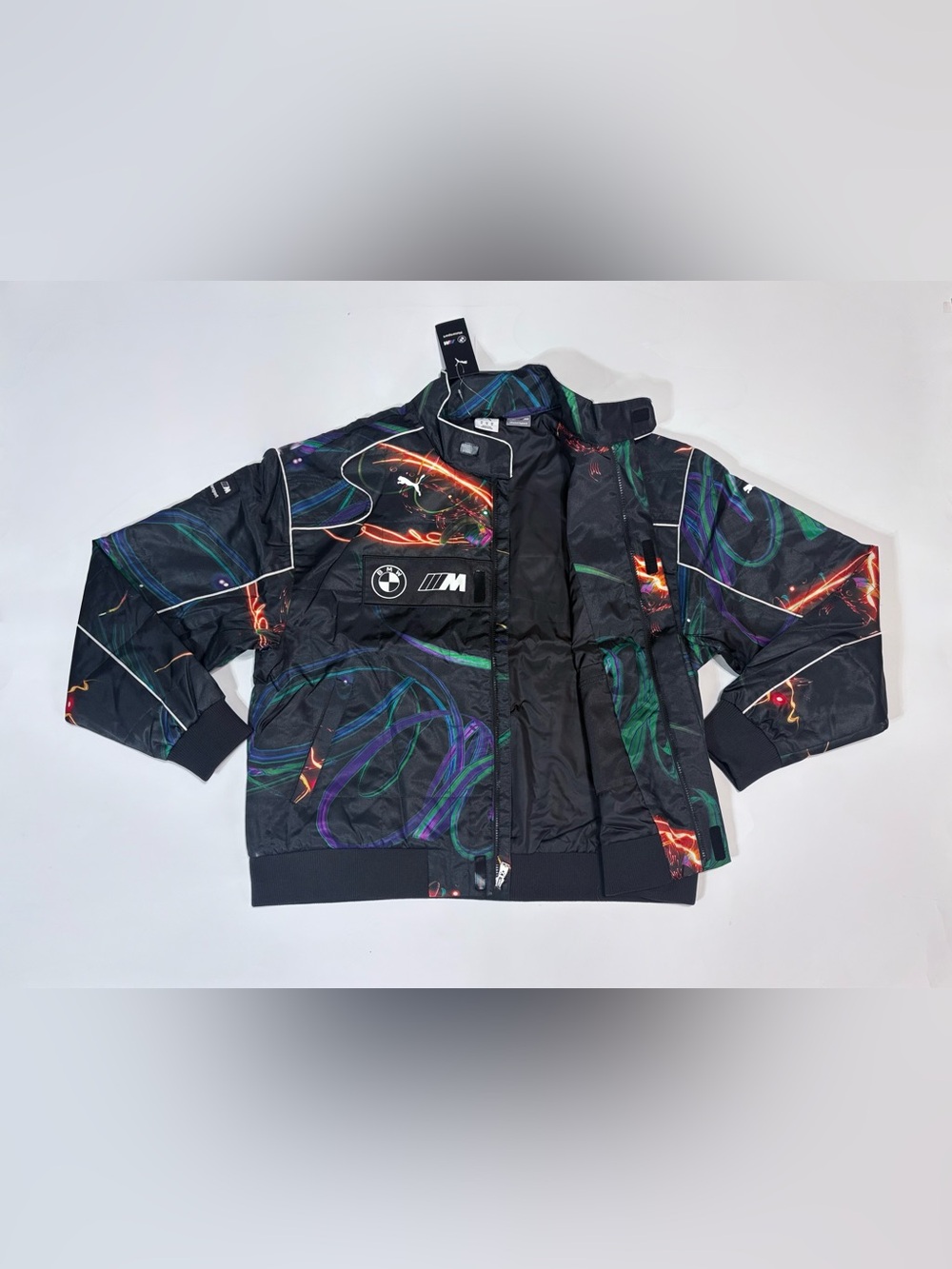 PUMA BMW M Motorsport Cao Fei Men's Racer Jacket 633178_01 black multicolor NWT